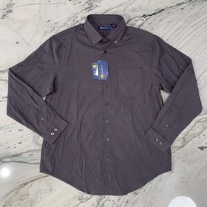 Jack Nicklaus Men's Button Down Shirt Large Gray Stretch‎ Fabric New w Tags